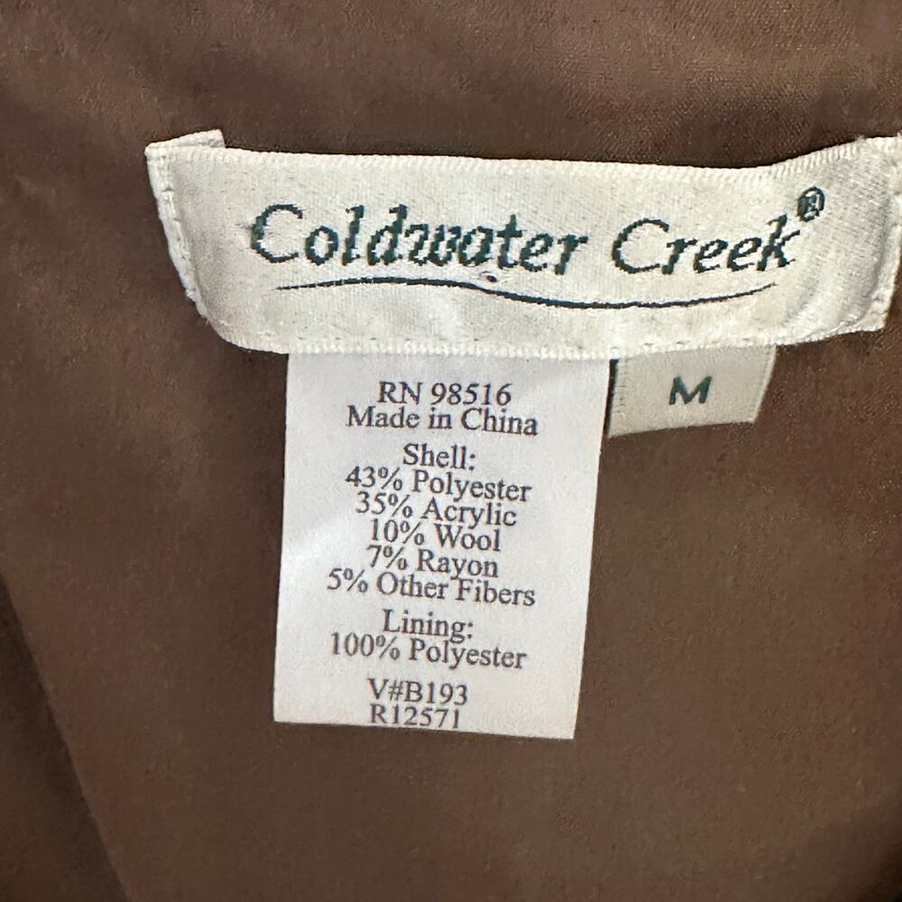 Coldwater Creek Embroidered Tweed Blazer Womens Medium Brown Paisley Wool Blend - Picture 6 of 9